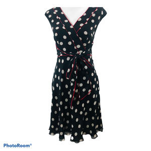 Adrienne Papell Silk Polka Dot Dress